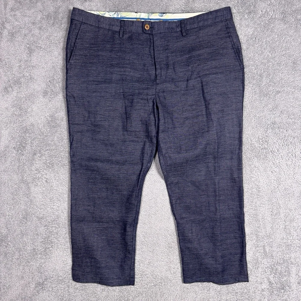 Tommy Bahama Pants Mens 42x26 Linen Herringbone Chino Trouser Suspenders Beach